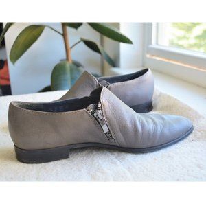 2 for $15!!! Franco Sarto Grey Leather Pointed Kristof Loafer, 8.5